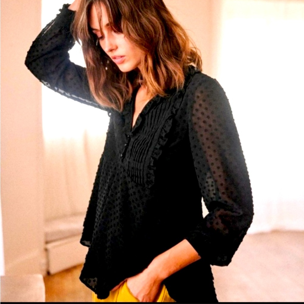Sezane Mirta Black Blouse